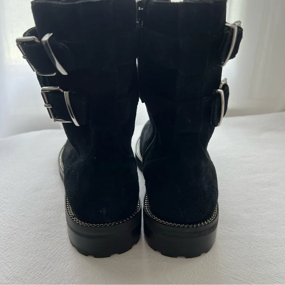 Kurt Geiger London Women’s Sutton Bow Suede Combat Boot Size 5.5 New - Picture 2 of 12
